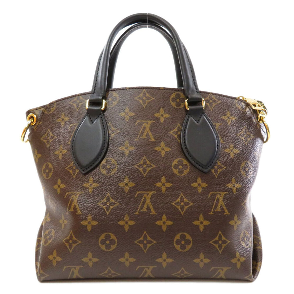 Louis Vuitton Monogram Zipped Flower Tote Canvas Handbag Brown